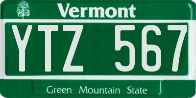 VT license plate YTZ567