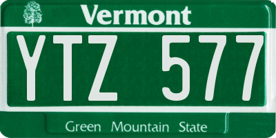 VT license plate YTZ577