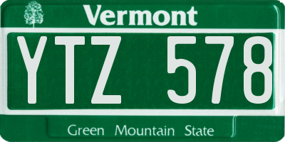 VT license plate YTZ578