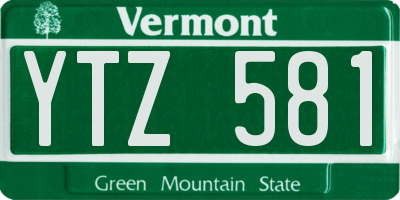 VT license plate YTZ581