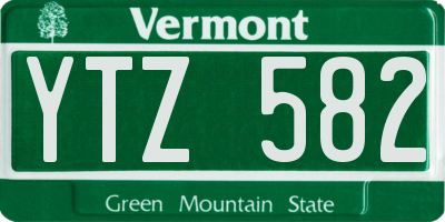 VT license plate YTZ582
