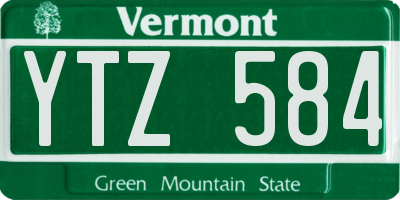 VT license plate YTZ584