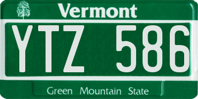VT license plate YTZ586