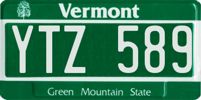 VT license plate YTZ589