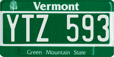 VT license plate YTZ593