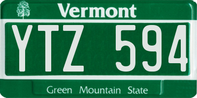 VT license plate YTZ594