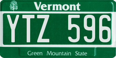 VT license plate YTZ596
