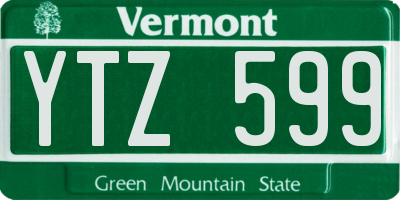 VT license plate YTZ599