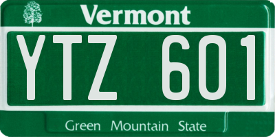 VT license plate YTZ601