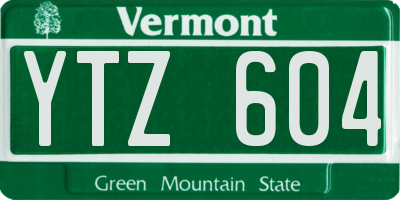 VT license plate YTZ604