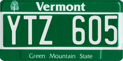 VT license plate YTZ605