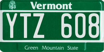 VT license plate YTZ608