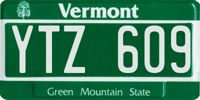 VT license plate YTZ609