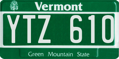 VT license plate YTZ610