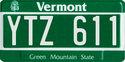 VT license plate YTZ611