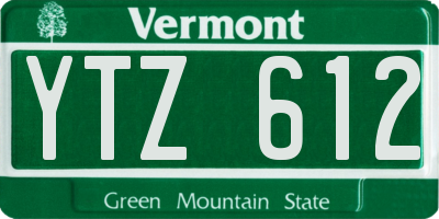 VT license plate YTZ612