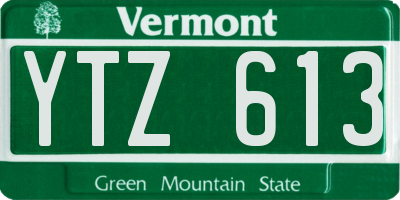 VT license plate YTZ613