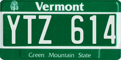 VT license plate YTZ614