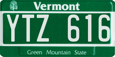 VT license plate YTZ616