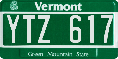 VT license plate YTZ617