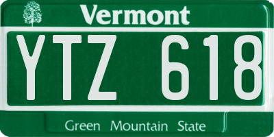 VT license plate YTZ618