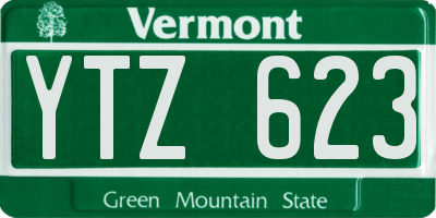 VT license plate YTZ623