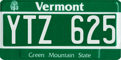 VT license plate YTZ625
