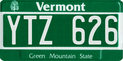 VT license plate YTZ626