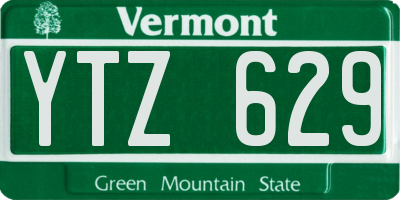 VT license plate YTZ629