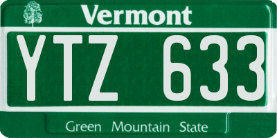 VT license plate YTZ633