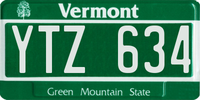 VT license plate YTZ634