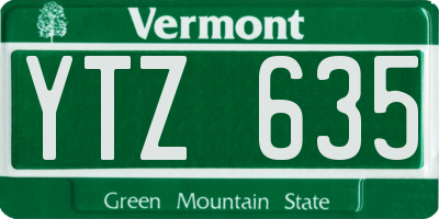 VT license plate YTZ635