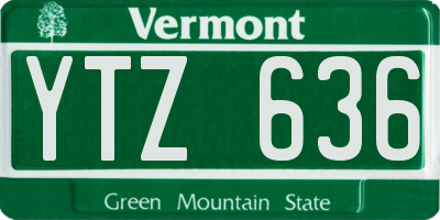 VT license plate YTZ636