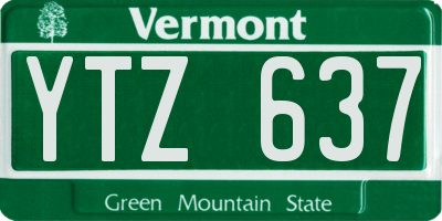 VT license plate YTZ637