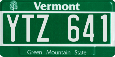 VT license plate YTZ641