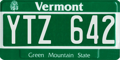 VT license plate YTZ642