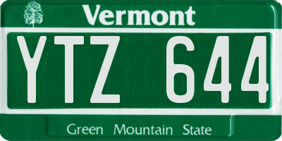 VT license plate YTZ644