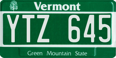 VT license plate YTZ645