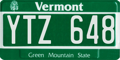 VT license plate YTZ648