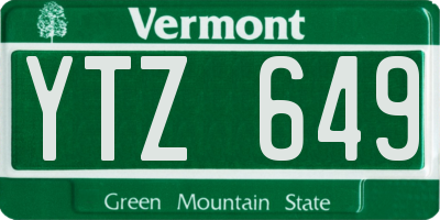 VT license plate YTZ649