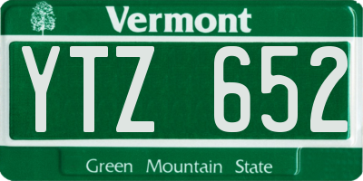 VT license plate YTZ652