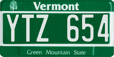 VT license plate YTZ654