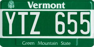 VT license plate YTZ655