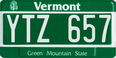 VT license plate YTZ657