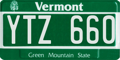 VT license plate YTZ660