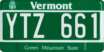 VT license plate YTZ661
