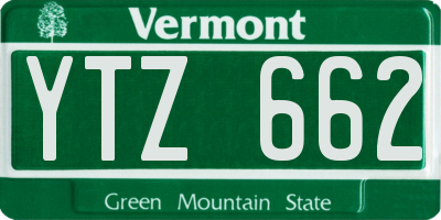 VT license plate YTZ662