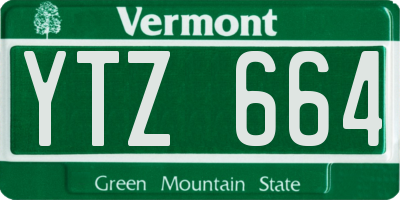 VT license plate YTZ664