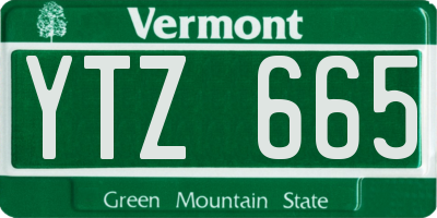 VT license plate YTZ665