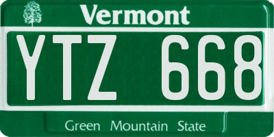 VT license plate YTZ668